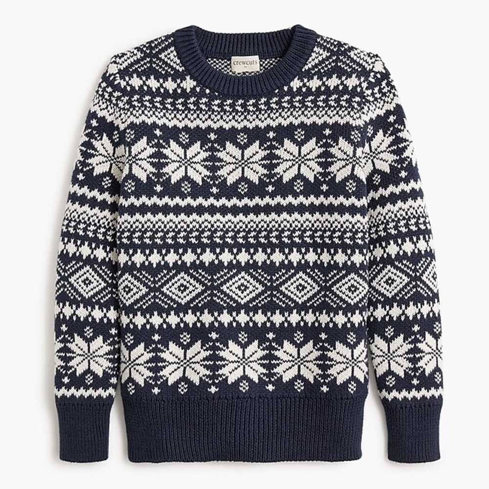 NWT Crewcuts Snowflake Fair Isle Knit Long Sleeve Sweater